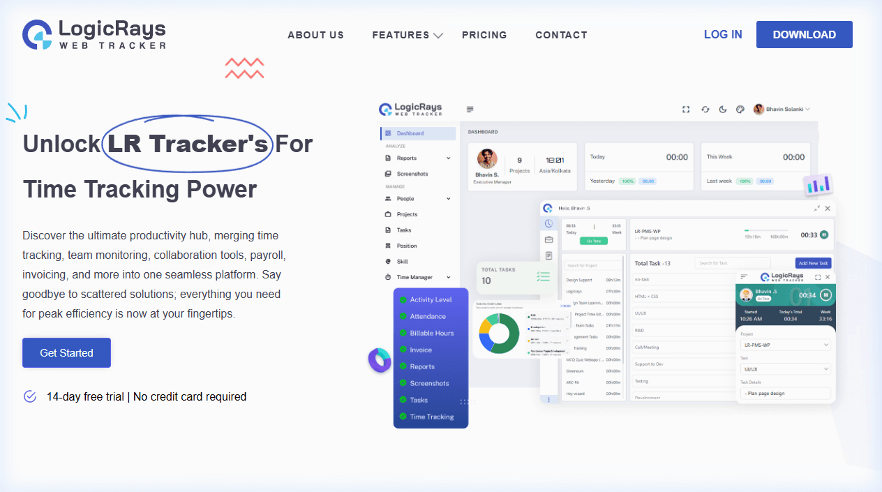 Screenshot of LogicRays Employee Management Tracker