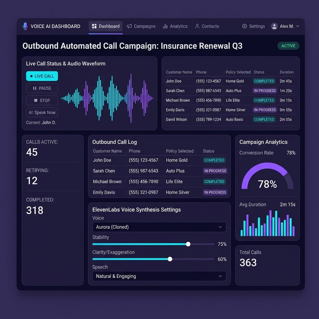 Screenshot of AI Voice & Call Assistant
